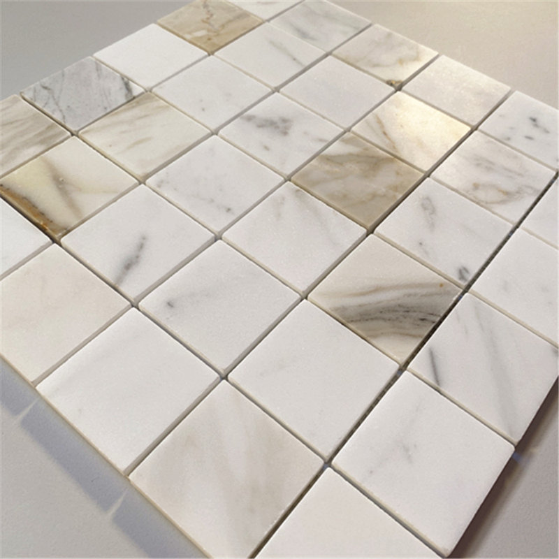 Calacatta 12" x 12" Marble Mosaic Tile, LIght Gray