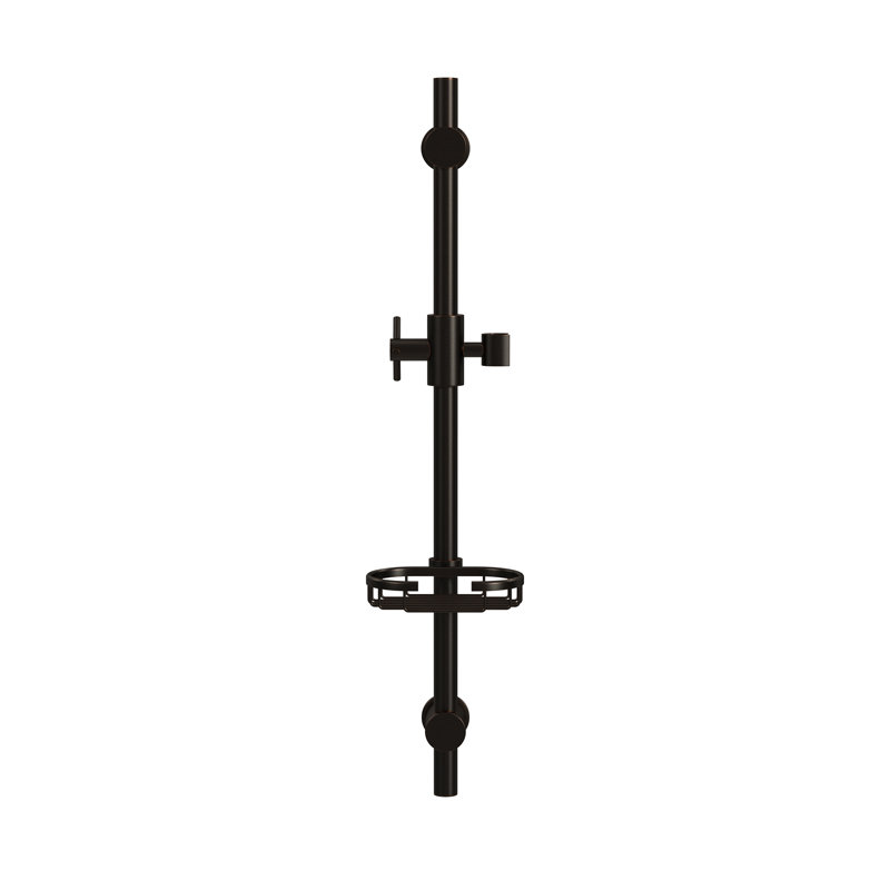 28" Adjustable Slide Bar with Integrated Soap Dish, Oil-Rubbed Bronze