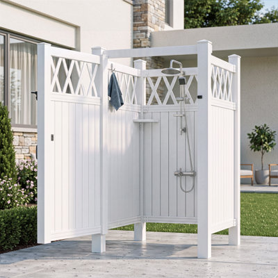 Ensemble de douche d'extérieur avec porte H 7 pi x l 3,8 pi x L 3,8 pi Edrosie