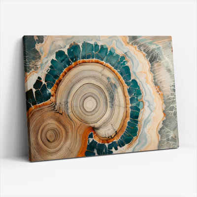 Abstract Wood And Agate Pattern Canvas Wrapped Wall Art Oil Painting Print Set Of 1