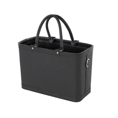Cole And Grey Leather Handmade Box Style Single Slot Magazine Holder With Arched Handles