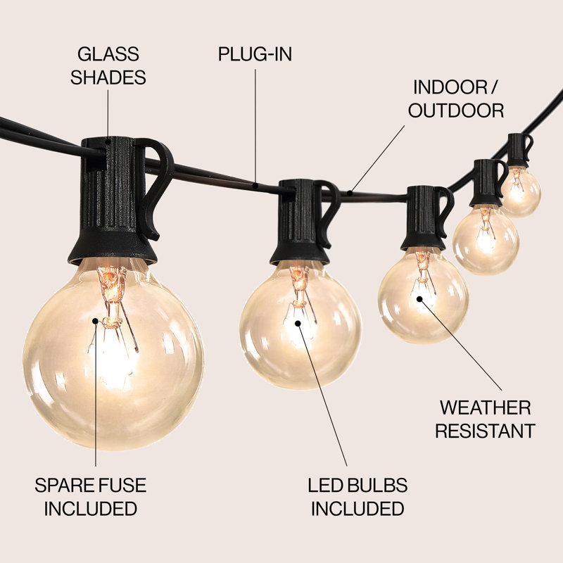 Outdoor 25 - Bulb 25'' Plug-in Globe String Light