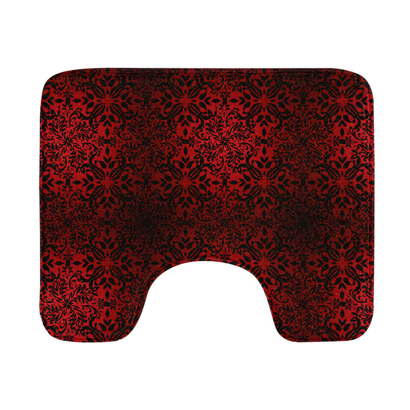  Tapis de salle de bain abstrait en U 20 po Vermilion