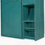 Lit escamotable mural simple avec bibliothèque, armoire supérieure, bureau extensible et rangement latéral, bleu sarcelle-1466382375
