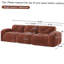 Canapé 110 po sans tissu avec velours doux et capitonné, canapé modulaire modulaire, éponge haute densité 32D, conception antidérapante, fond ergonomique, aucun assemblage requis, pour le cinéma maison, rouge-brun