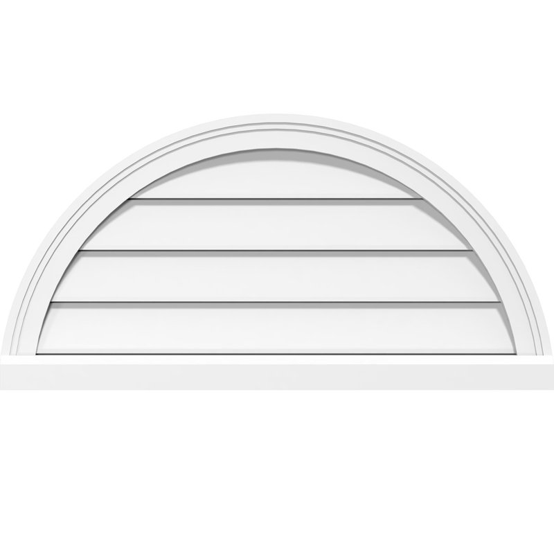 Fixation semi-ronde en surface: évent fonctionnel en PVC, H 38 po x l 19 po