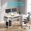Bureau de jeu avec lumières DEL et prises de courant Bureau d'ordinateur avec plateau pour clavier et support pour écran-497197580