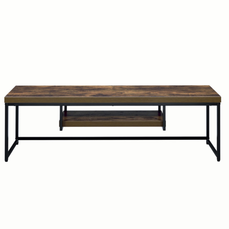 Weathered Oak And Black 1-Shelf TV Stand