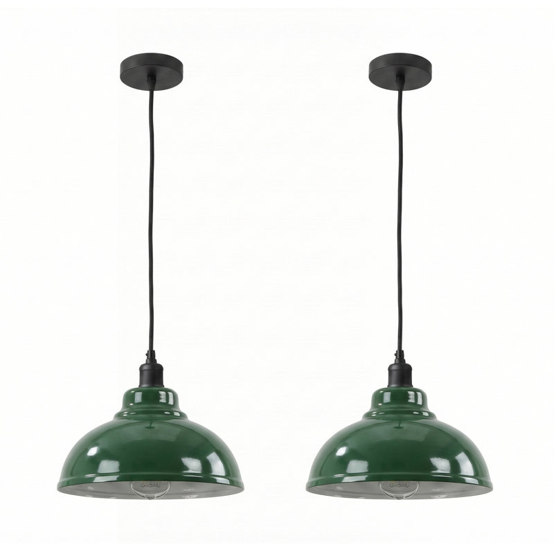 1 - Light Dome Pendant, Green
