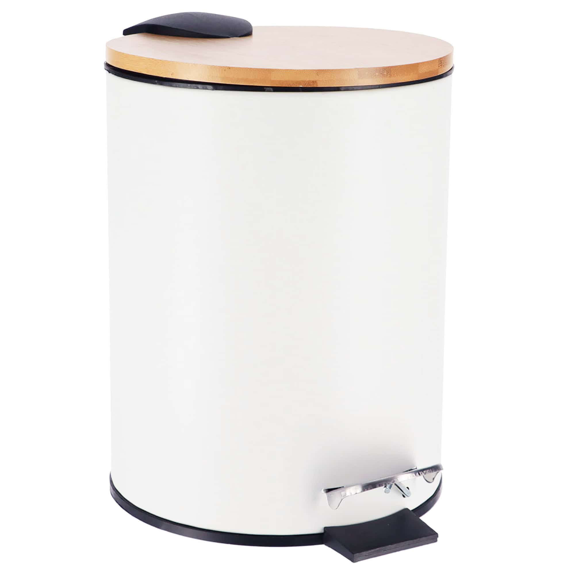Evideco Trash Can with Bamboo Lid and Pedal, 2.5L Capacity | Wayfair