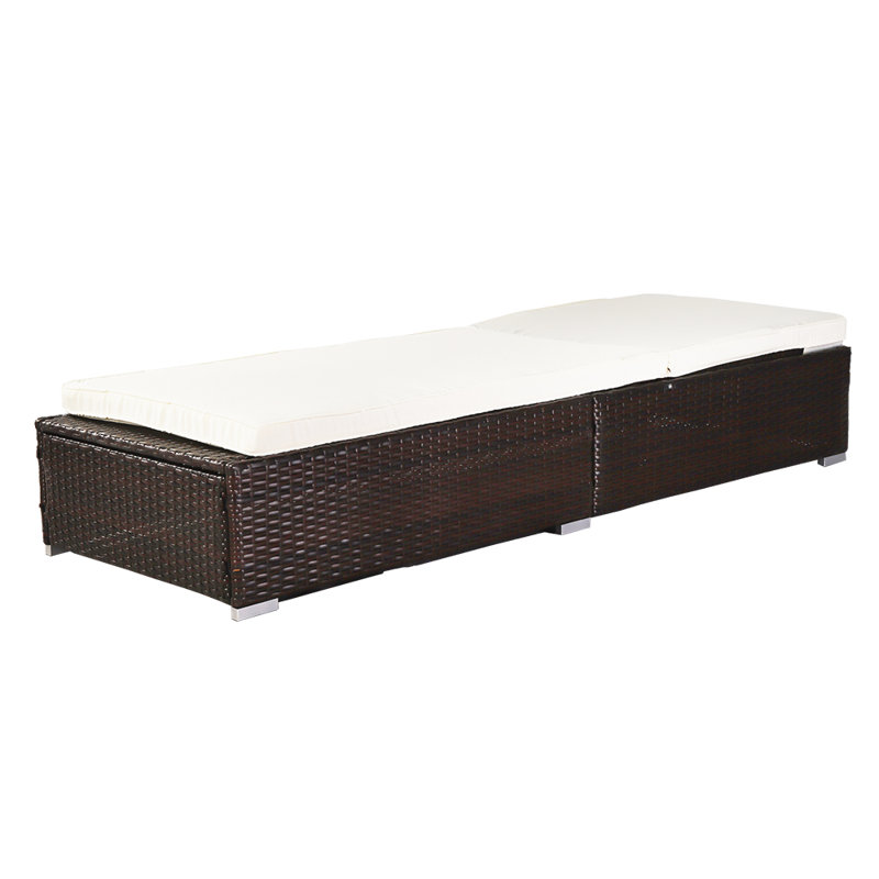 Coster Outdoor Wicker Chaise Lounge , Cushion Included, Brown