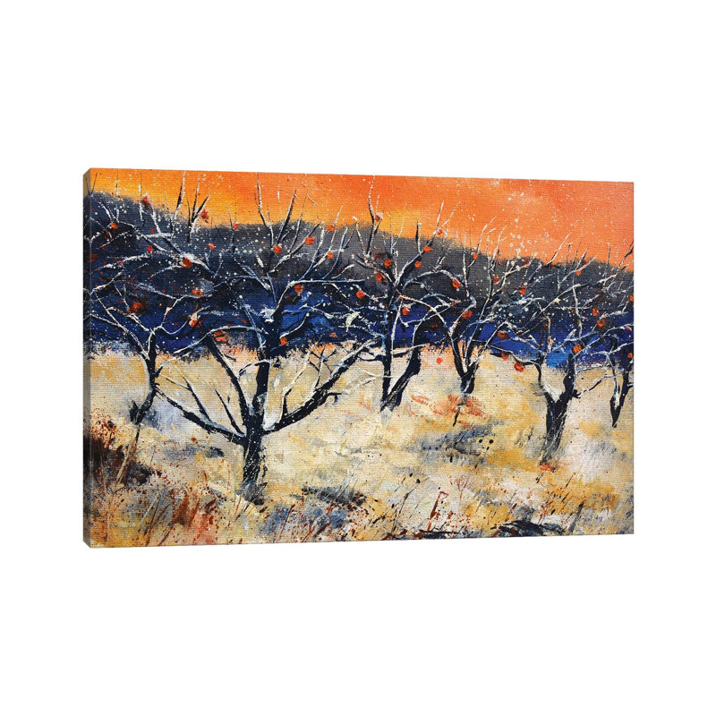 Apple Trees In Early Snow by Pol Ledent - Wrapped Canvas Print, 20.32 cm H x 30.48 cm W