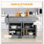 Îlot de cuisine 57 po avec plateau en acier inoxydable-125044526