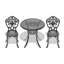 Ensemble 3 pièces de mobilier de salle à manger en fonte d'aluminium toutes saisons avec cadre noir