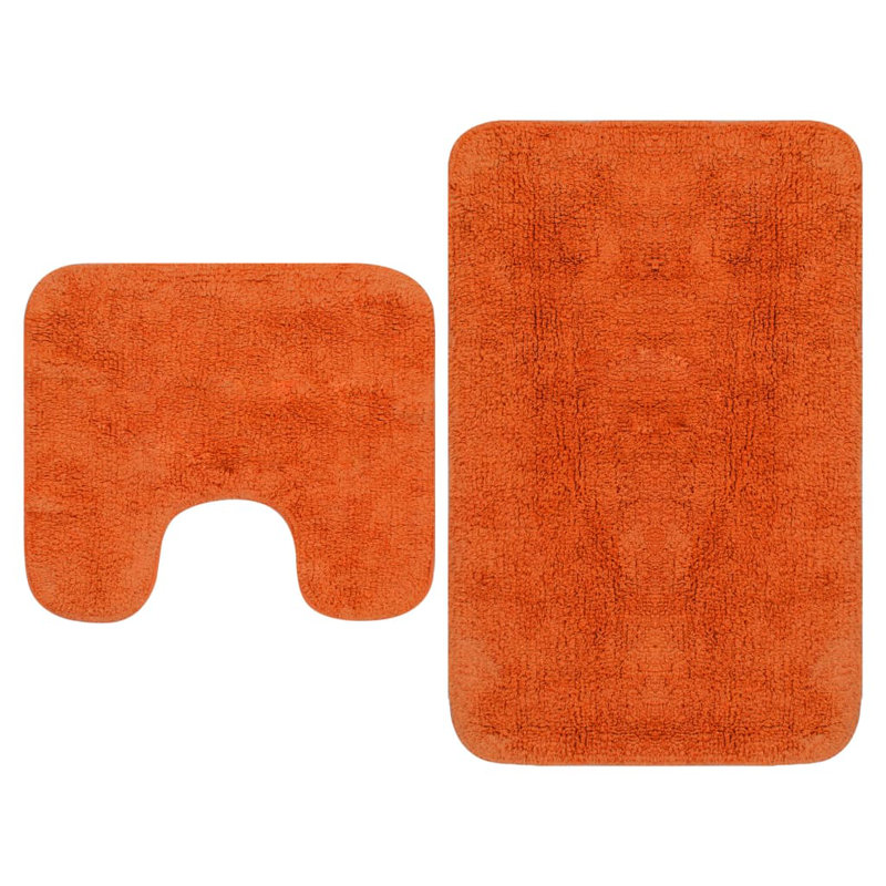 Aaliyahrose 2 Piece Bath Mat Set, Orange