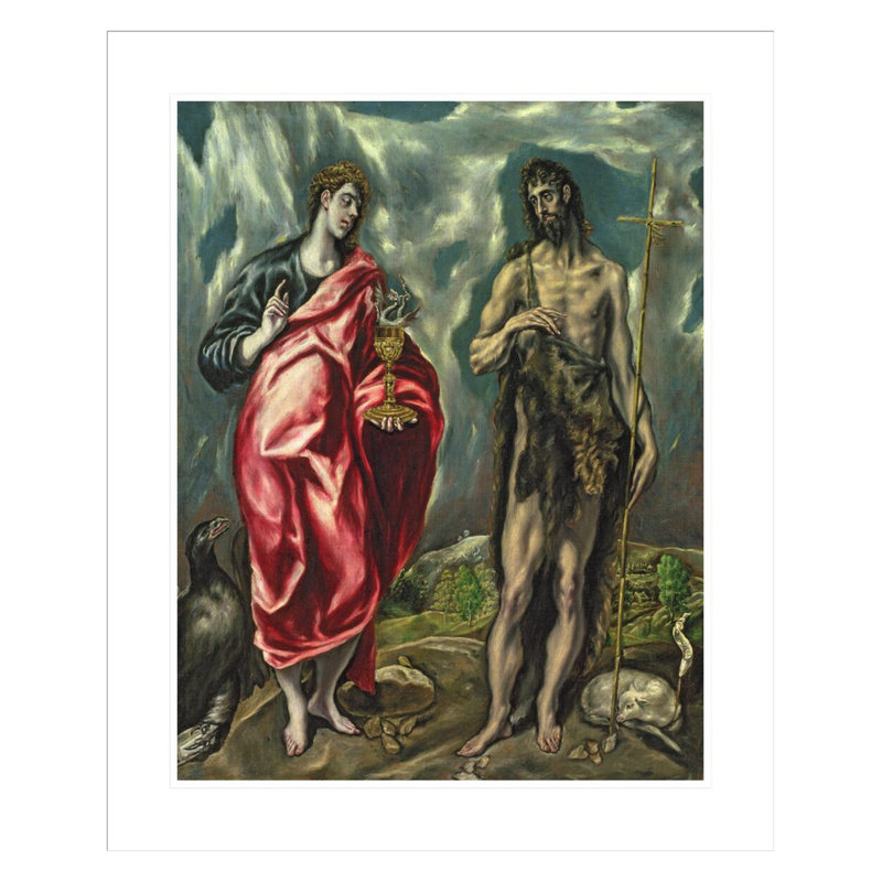 «St John the Evangélist and St. John the Baptist» par El Greco, impression giclée encadrée, H 29,5 po x l 22,73 po