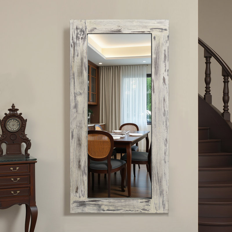 Miroir pleine grandeur Ludovic, Blanc patiné, 58 po x 24 po