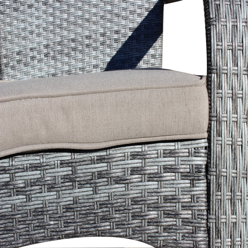 Chaise de patio avec coussins (coussin), Gris