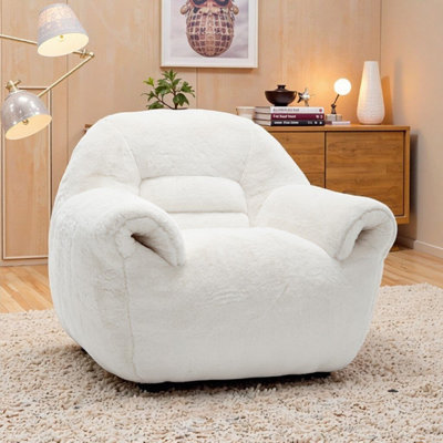 42.5" WVelvet Adult Bean Bag Chair With Storage Armrest by Latitude Run