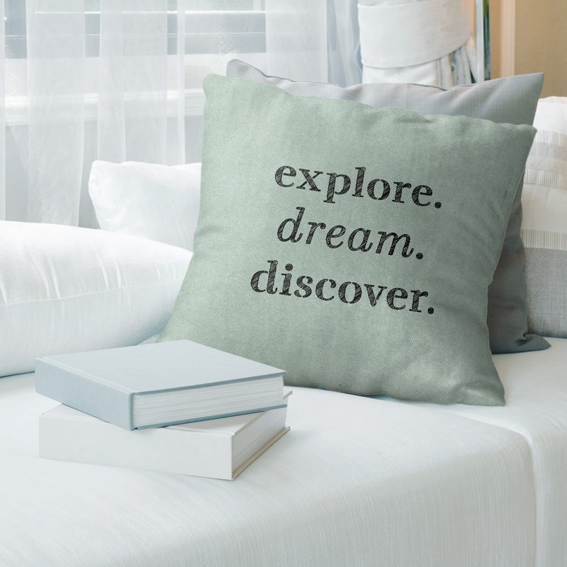 Coussin de recherche de rêve à l’exploration à la main, Vert / Noir, 16 po x 1 po
