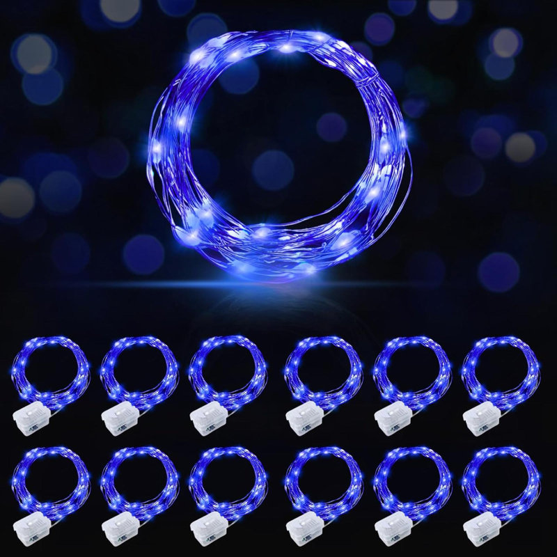 2 Pack LED Fairy Lights Battery Operated, String Lights Waterproof 7 Feet 20 Led Firefly Starry Lights For Wedding Party Bedroom Garden Christmas Decoration