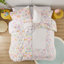 Floral Reversible Cotton Duvet Cover Set with Throw Pillow