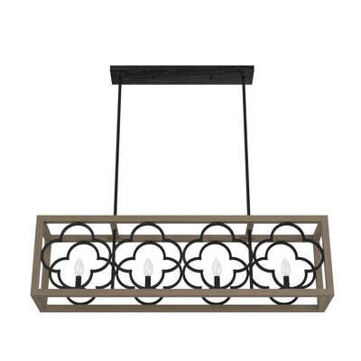 Luminaire suspendu linéaire à 4 lumières pour îlot de cuisine Gablecrest