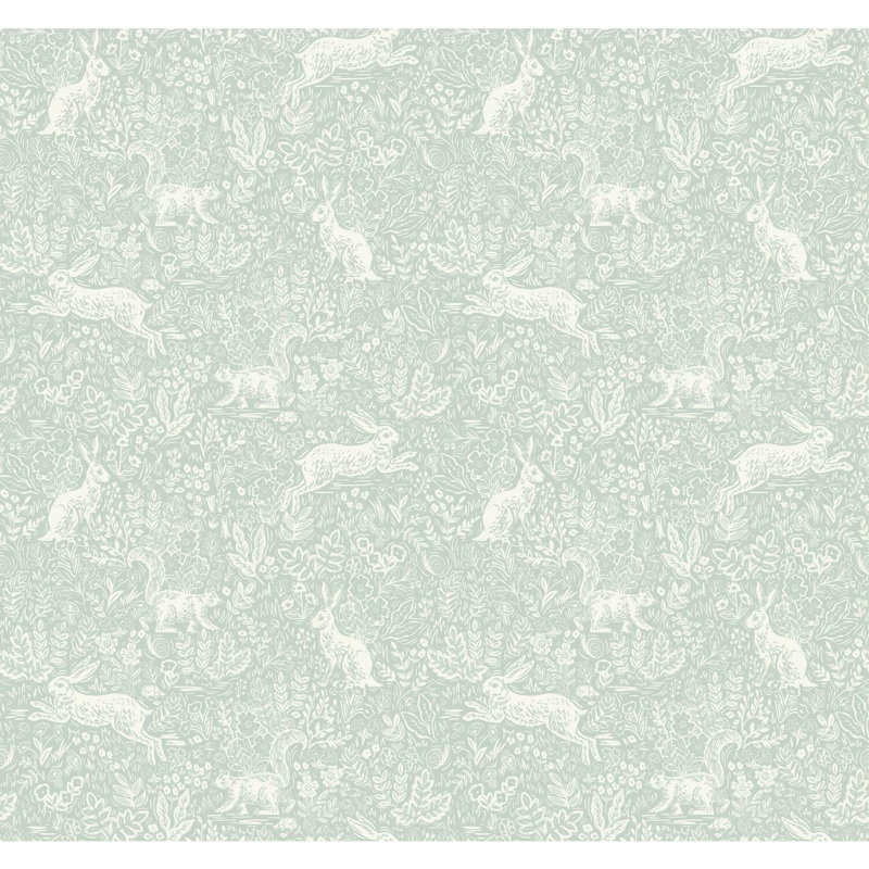 Papier peint 27 pi x 27 po Fable, Vert minerai