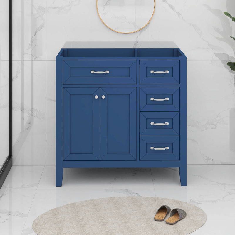 Meuble-lavabo 36 po sans lavabo, Bleu