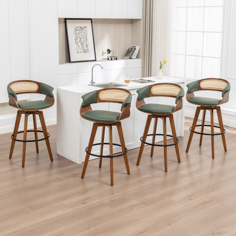Tabourets de bar pivotants et rembourrés (ensemble de 4), Vert, 4, Tabouret de bar (siège d'une hauteur de 29,52 po)