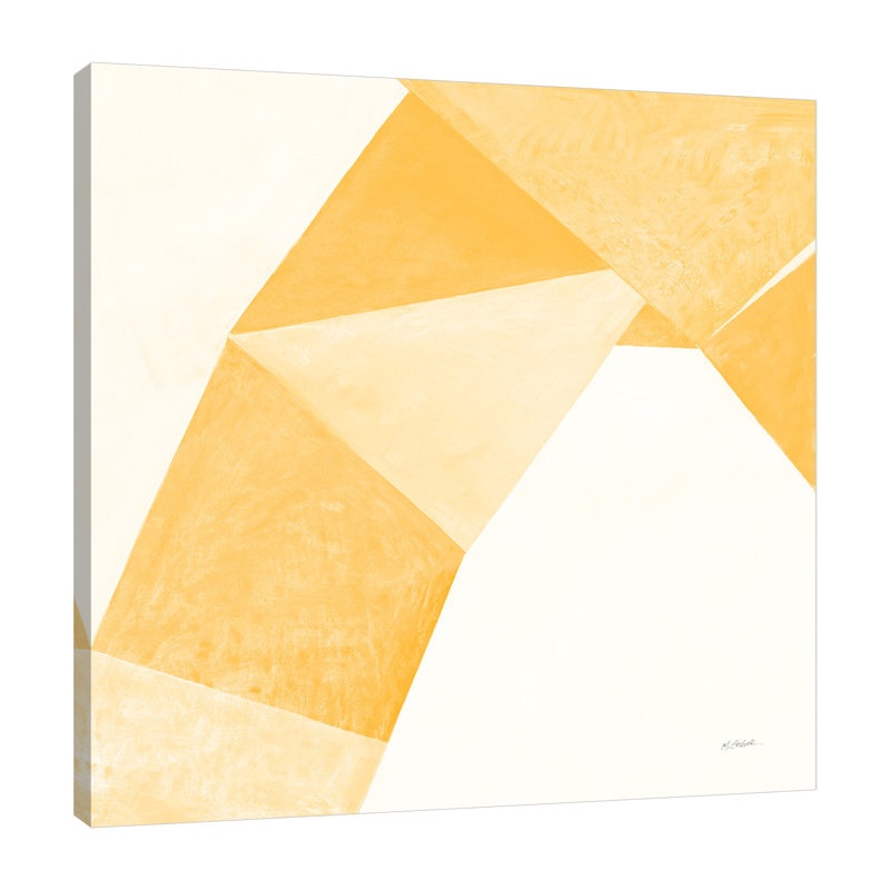 «Paper Work I Yellow» par Mike Schick - reproduction d'art sur toile tendue, H 36 po x l 36 po x P 1,5 po
