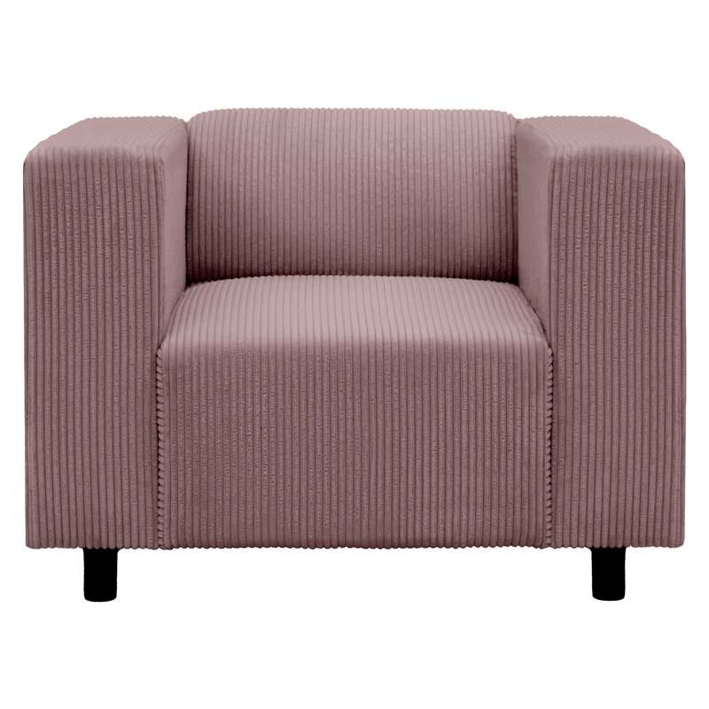 Upholstered Corduroy Club Chair, Dusty Pink