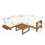 Ensemble de canapé modulaire d'extérieur en bois d'acacia en L 4 pièces avec table basse et coussins résistants aux intempéries