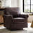 Auer Traditional Genuine Leather Swivel Rocker Chair-963154032
