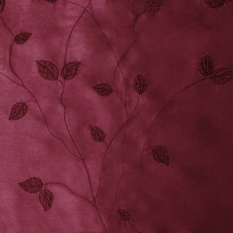 Besteiro Faux Silk Blackout Curtain Single Panel, Burgundy, 54" W x 63" L