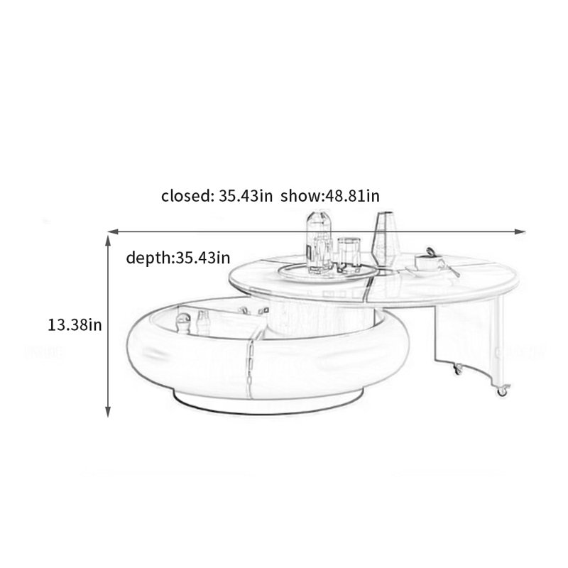 Table de bout rotative minimaliste créative de style crème