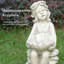 Statue de jardin fille en oxyde de magnésium assis
