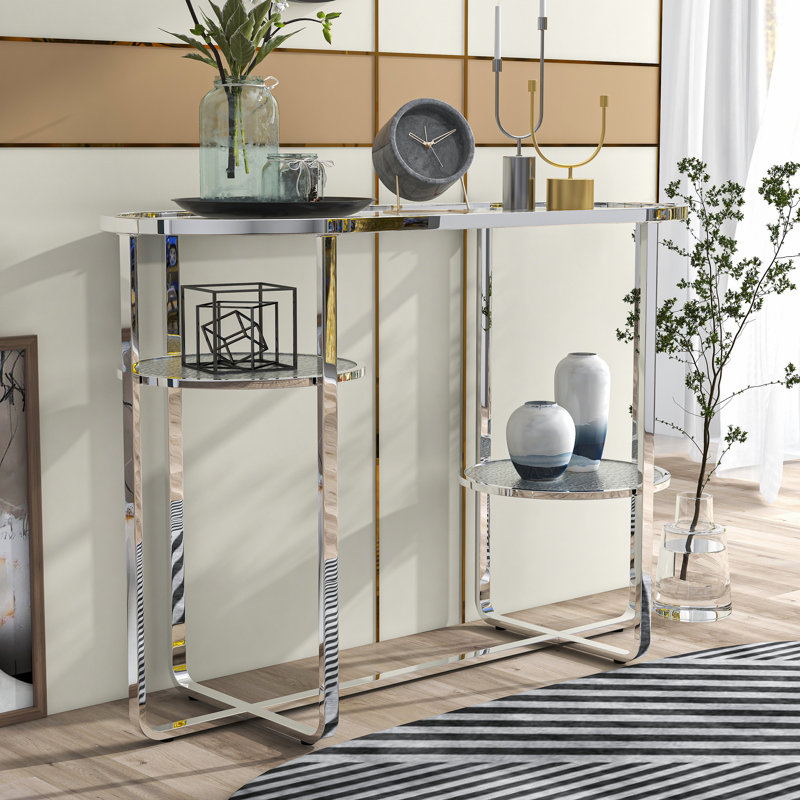 Arlea 42'' Glass Top Console Table