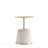 Anderson Modern Vegan Leather Upholstered End Table with Stainless Steel Top in Cream-699317249