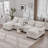 127'' Sectional Couches For Living Room,U Shaped Cloud Couch Sectionals With Console Bluetooth Speaker For Living Room-Beige-894172050