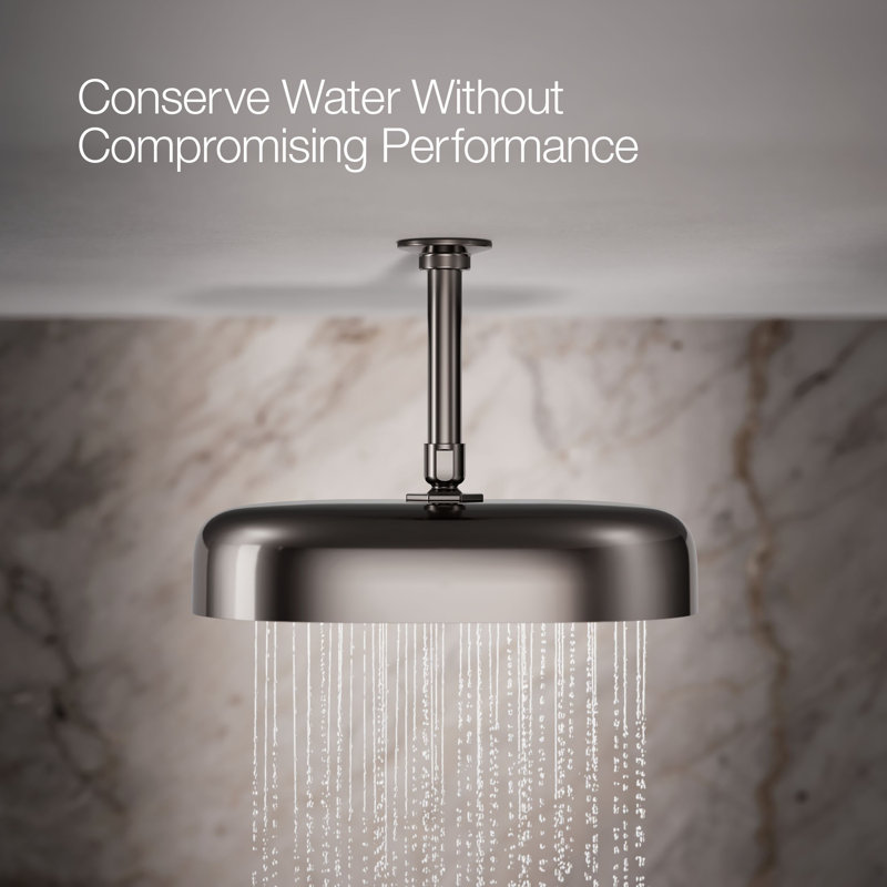 Statement™ 2.5 GPM Round 12 in. Rainhead with Katalyst Air-Induction Technology, Vibrant Titanium, Oval, 2.5 GPM