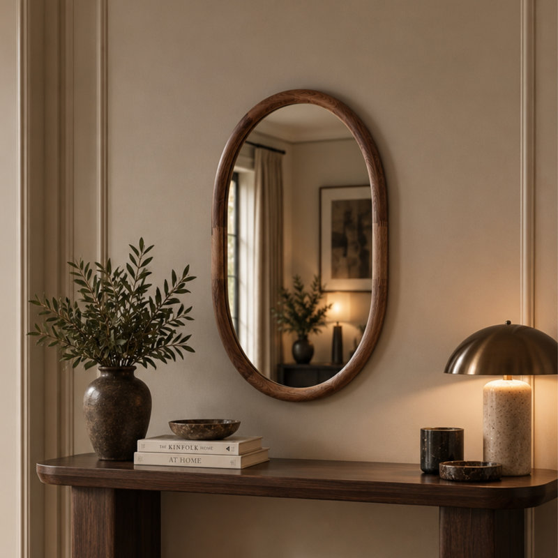 Solid Wood Wall Mirror, 150 cm H x 60 cm W