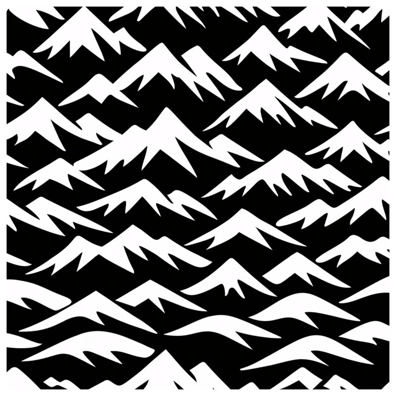 Tapis de bain Black White Mountains, 24in W x 17in L
