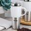 Grande tasse de voyage en grès avec couvercle 16 pièces 4 onces Coffee Travertine 