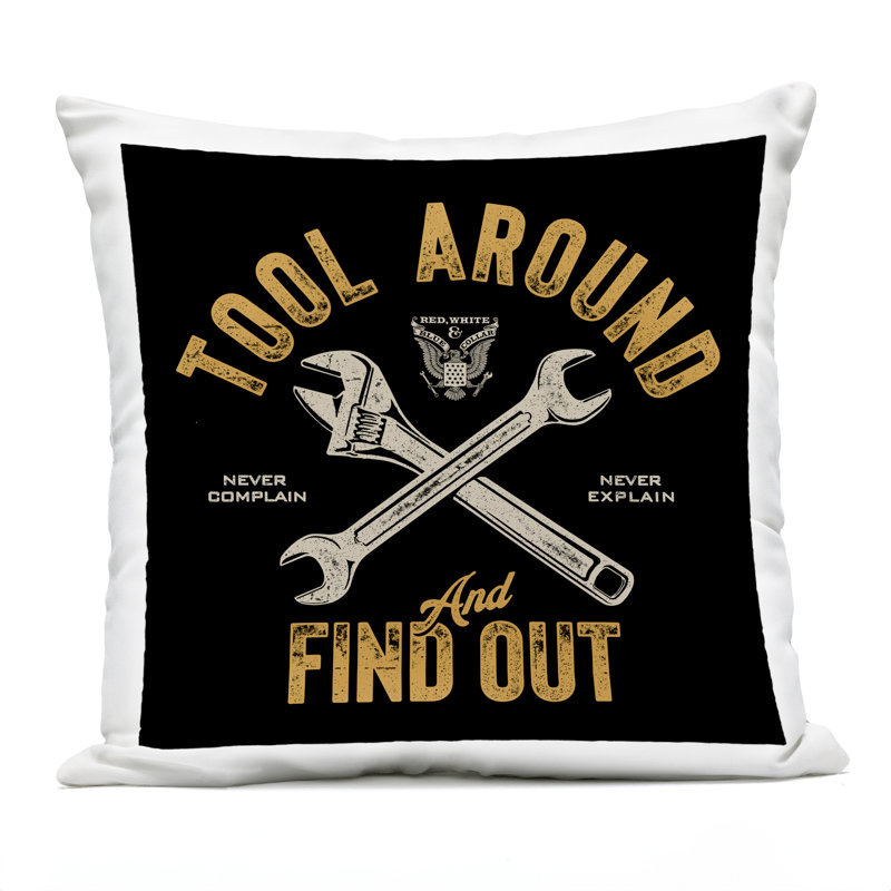 Conception de coussin décoratif pour outils Out & Find Out par Jedco Brands, Inc.