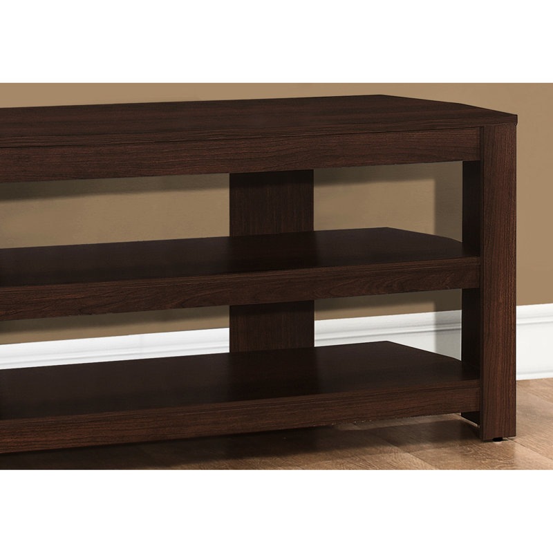 42 Inch Entertainment Center, Modern And Functional Design Stylish Inch, With Brown Laminate