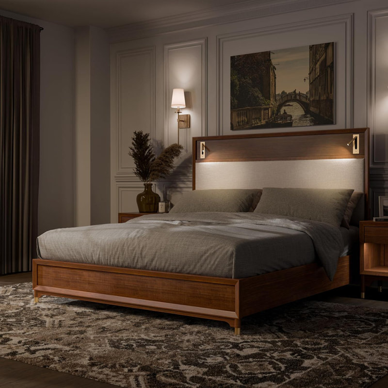 Mobilier de chambre à coucher Mid-Century, Grand lit