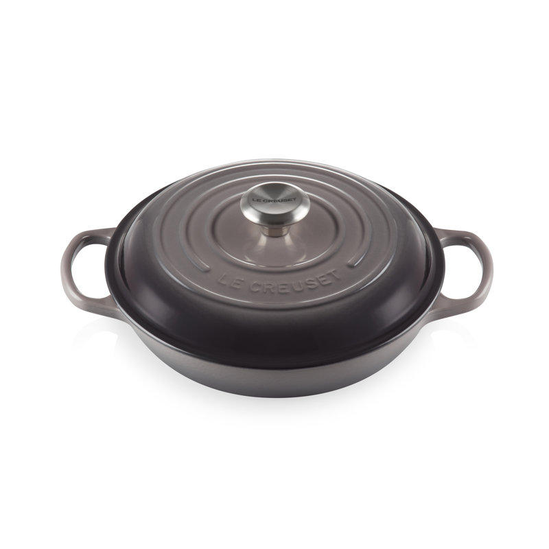 Le Creuset Cast Iron Shallow Casserole, Flint, 26cm / 2.2L
