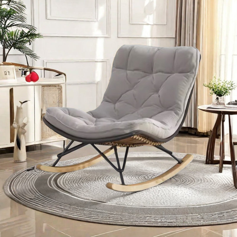 Chaise berçante simple et décontractée moderne, Gris foncé