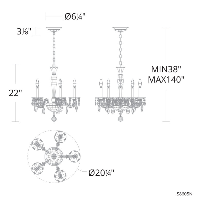 San Marco 5 - Light Chandelier, Heirloom Bronze